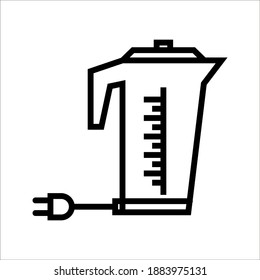 Electric kettle icon on white background. color editable