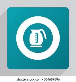 electric kettle icon, on white background