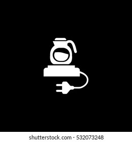 electric kettle icon, on white background