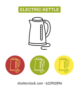 Electric kettle icon. Outline style image. Trendy vector Illustration isolated for graphic and web design.