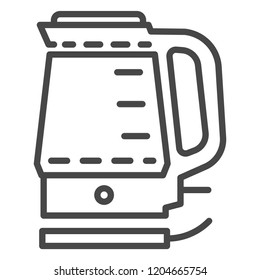 Electric kettle icon. Outline electric kettle vector icon for web design isolated on white background