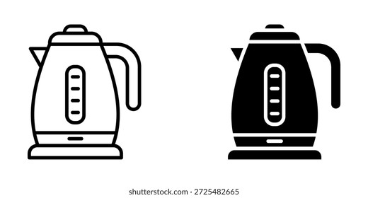 Wasserkocher Icon Set. Symbol einzeln auf weißem Hintergrund. Vektorgrafik. farblich bearbeitbar.