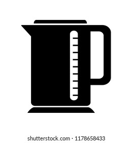 Electric kettle icon, silhouette, logo on white background