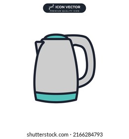 electric kettle icon symbol template for graphic and web design collection logo vector illustration