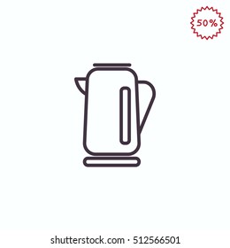  Electric kettle Icon Vector.