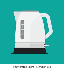 Electric kettle icon vector flat design.