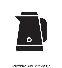 Electric Kettle icon. Vector graphic glyph style isolated on white background