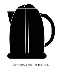 Electric kettle icon vector. Electric kettle vector isolated on white background. Silhouette of Kettle symbol for tea, boiling water, kitchen instrument. Vector illustration.