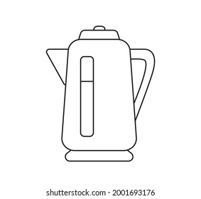Symbol für Wasserkocher. Vektorgrafik-Illustration. Küchengeräte einzeln auf weißem Hintergrund