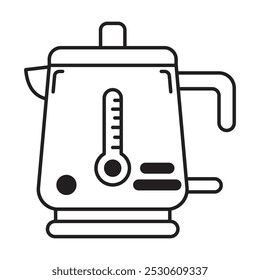 Vector del icono de la caldera eléctrica en el fondo blanco