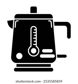 Vector del icono de la caldera eléctrica en el fondo blanco