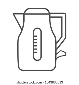 electric kettle icon. vector outline illustration on white background