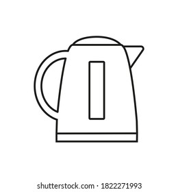 electric kettle icon vector outline style sign Kitchen appliances, icons, outline, black. Home electrical appliances. black flat icons with a black outline.