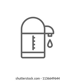 Electric kettle icon vector in thin line style isolated
