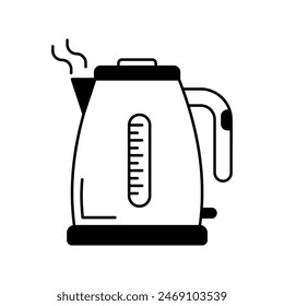 Icono eléctrico de la tetera con el fondo blanco Vector ilustración de stock