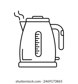 electric kettle icon with white background vector stock illustration