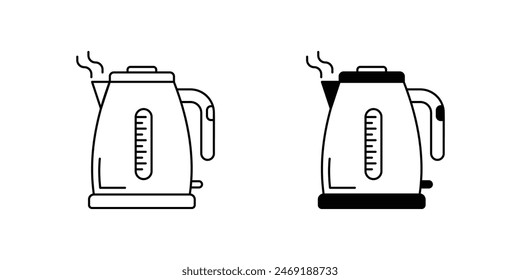 electric kettle icon with white background vector stock illustration