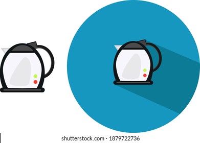 Electric kettle ,illustration, vector on white background.