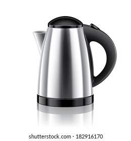 Electric kettle isolated on white photo-realistic vector illustration