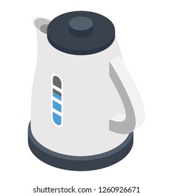 Electric kettle isometric icon design