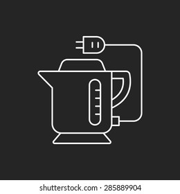 electric kettle line icon