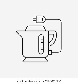 electric kettle line icon