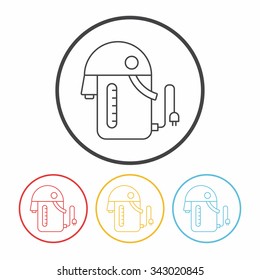 electric kettle line icon