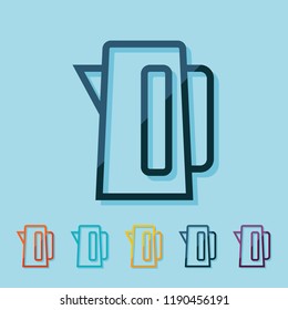Electric kettle line icon, filled outline vector sign, linear style pictogram isolated on white. Symbol, logo illustration. Editable stroke. Pixel perfect