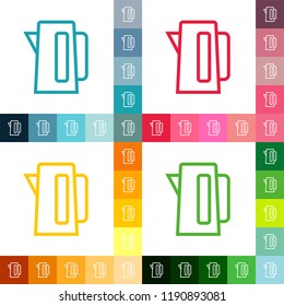 Electric kettle line icon, filled outline vector sign, linear style pictogram isolated on white. Symbol, logo illustration. Editable stroke. Pixel perfect