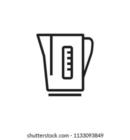 Electric kettle line icon. Kitchenware, domestic appliance, measuring jug. Tea concept. Can be used for topics like drink, kitchen, household equipment