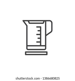 Electric kettle line icon. linear style sign for mobile concept and web design. Tea kettle outline vector icon. Symbol, logo illustration. Pixel perfect vector graphics