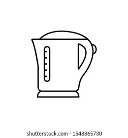 Electric kettle line icon. linear style sign for mobile concept and web design. Coffee pot, teapot outline vector icon. Symbol, logo illustration. Vector graphics