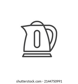Electric kettle line icon. linear style sign for mobile concept and web design. Tea Kettle outline vector icon. Symbol, logo illustration. Vector graphics