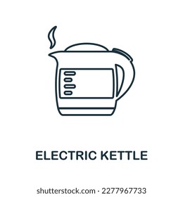 Electric Kettle line icon. Simple element from kitchen collection. Creative Electric Kettle outline icon for web design, templates, infographics and more