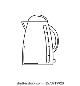 electric kettle line icon. Vector kitchen tool illustration for design and web.
