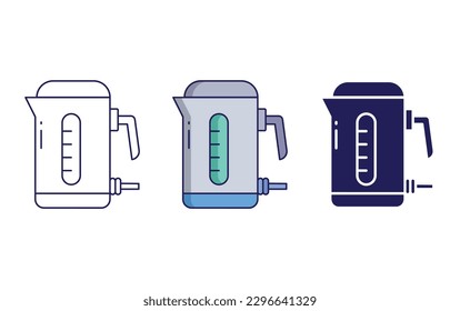 Electric Kettle line and solid illustration icon