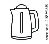 Electric kettle. Modern electric tea kettle or teakettle with hot boiling water. Vector illustration. Eps 10.