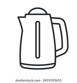 Electric kettle. Modern electric tea kettle or teakettle with hot boiling water. Vector illustration. Eps 10.