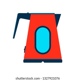 Electric kettle object vector icon symbol design. Graphic tool hot kitchen utensil. Cartoon home cooking household