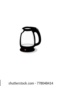 Electric kettle on white background