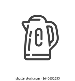 Electric kettle outline icon. Vector illustration.