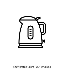 Electric kettle outline icons. Vector illustration. Editable stroke. Isolated icon suitable for web, infographics, interface and apps.
