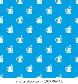 Electric kettle pattern vector seamless blue repeat for any use