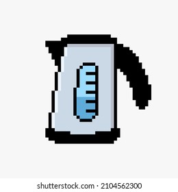 Electric kettle in pixel art style