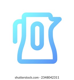 Icono de ui lineal de gradiente perfecto para píxel de cettle eléctrico. Dispositivo para hervir agua. Servicio de hotel. Símbolo de interfaz de usuario de color de línea. Pictograma de estilo moderno. Ilustración de contorno aislado del vector