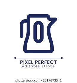 Elektrisches Wasserkessel Pixel perfekt linear ui Symbol. Apparat zum Kochen von Wasser. Hotelservice. GUI, UX Design. Umrissene Benutzeroberfläche für App und Web. Bearbeitbarer Strich. Poppins Schriftart verwendet