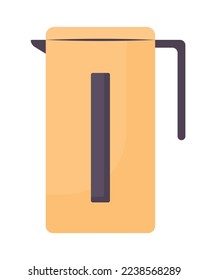 Electric kettle semi flat color vector object. Editable element. Item on white. Electronic teapot. Kitchen appliances simple cartoon style illustration for web graphic design and animation