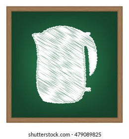 Electric kettle sign. Flat style black icon on white.