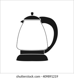 Electric kettle sign simple icon on background