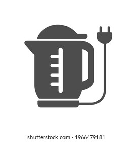 electric kettle silhouette vector icon isolated on white background. electric kettle icon for web, mobile apps, ui design and print